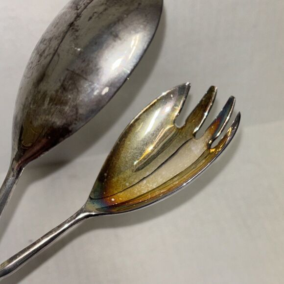 Princess House Salad Serving Tongs 10 Inch Silver Plated Vintage Grandmacore - Picture 3 of 8